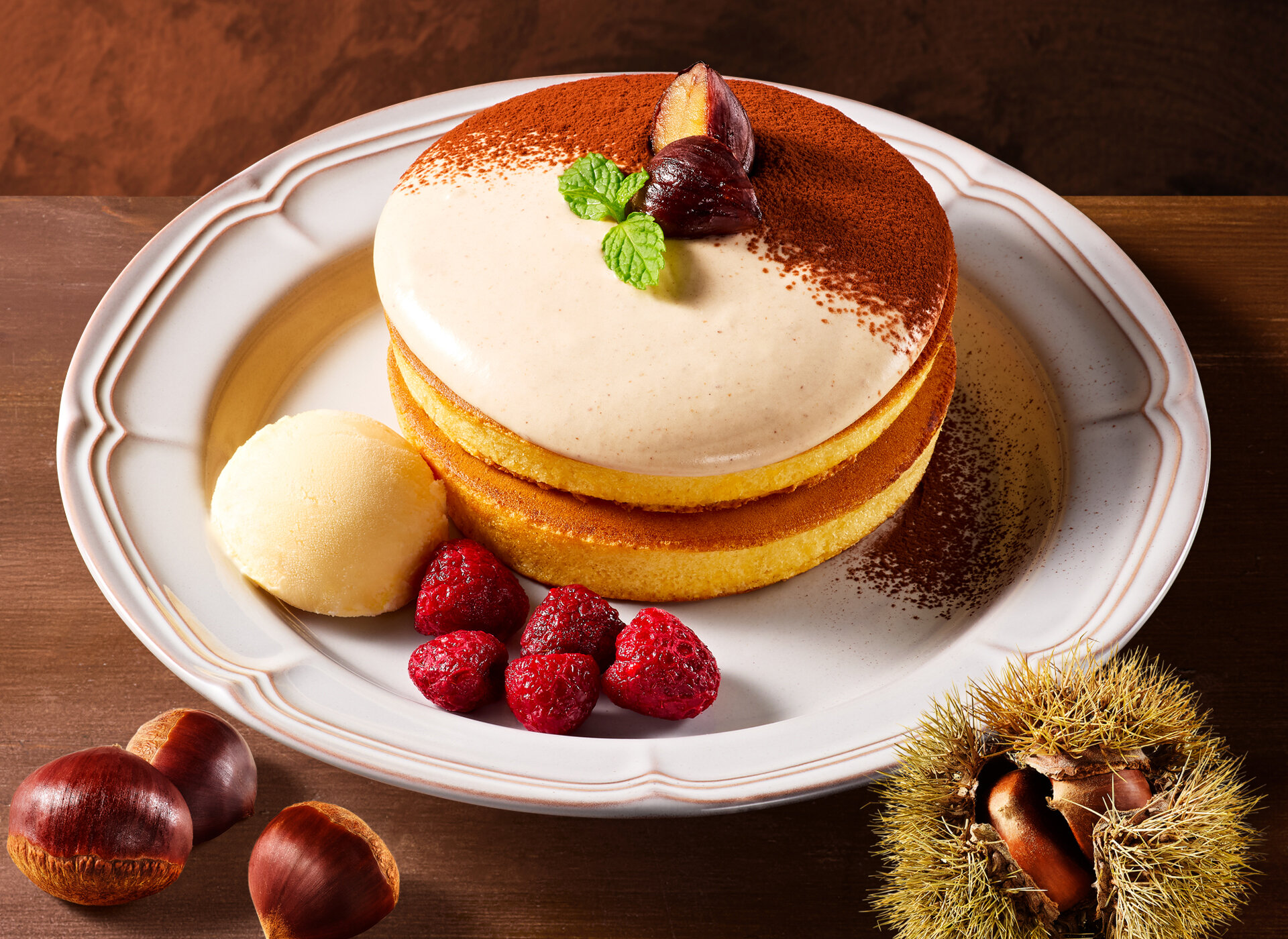 珈琲館　ふんわり濃厚マロンホットケーキ