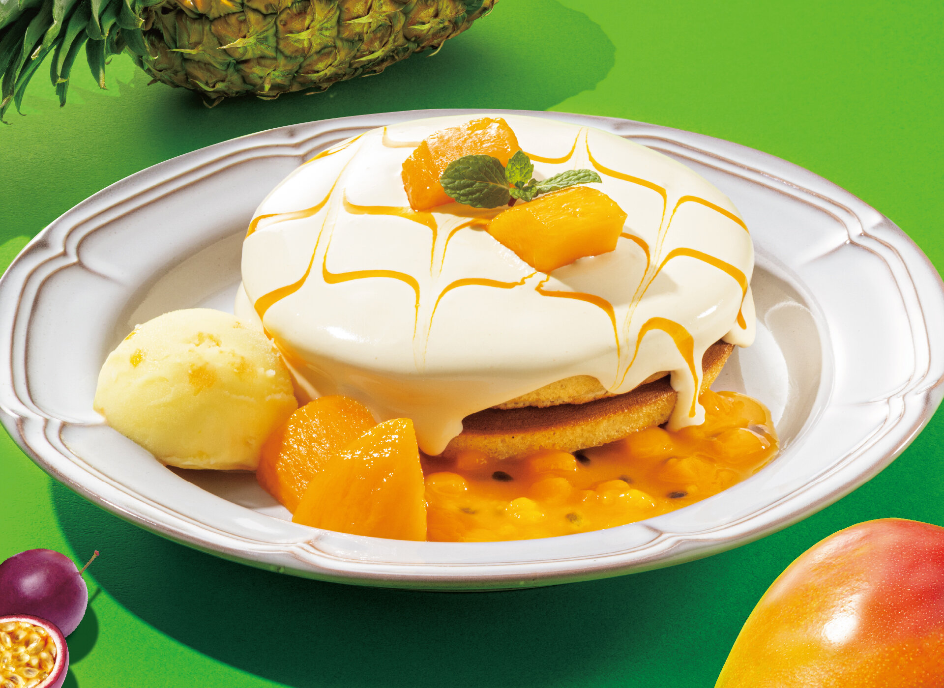 珈琲館　トロピカルミックスホットケーキ