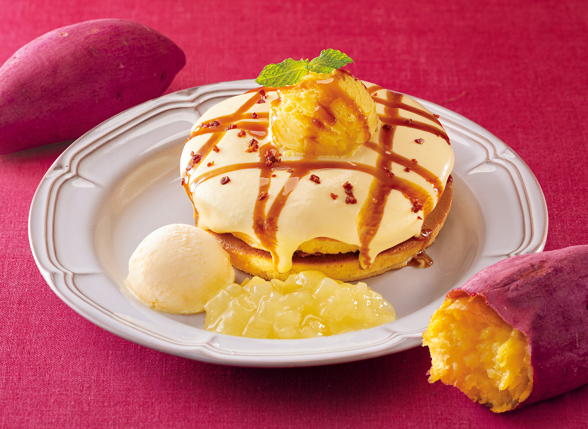 珈琲館 キャラメル薫る スイートポテトホットケーキキ