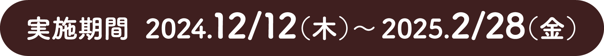 実地期間 2024.12/12（木）〜2025.2/28（金）