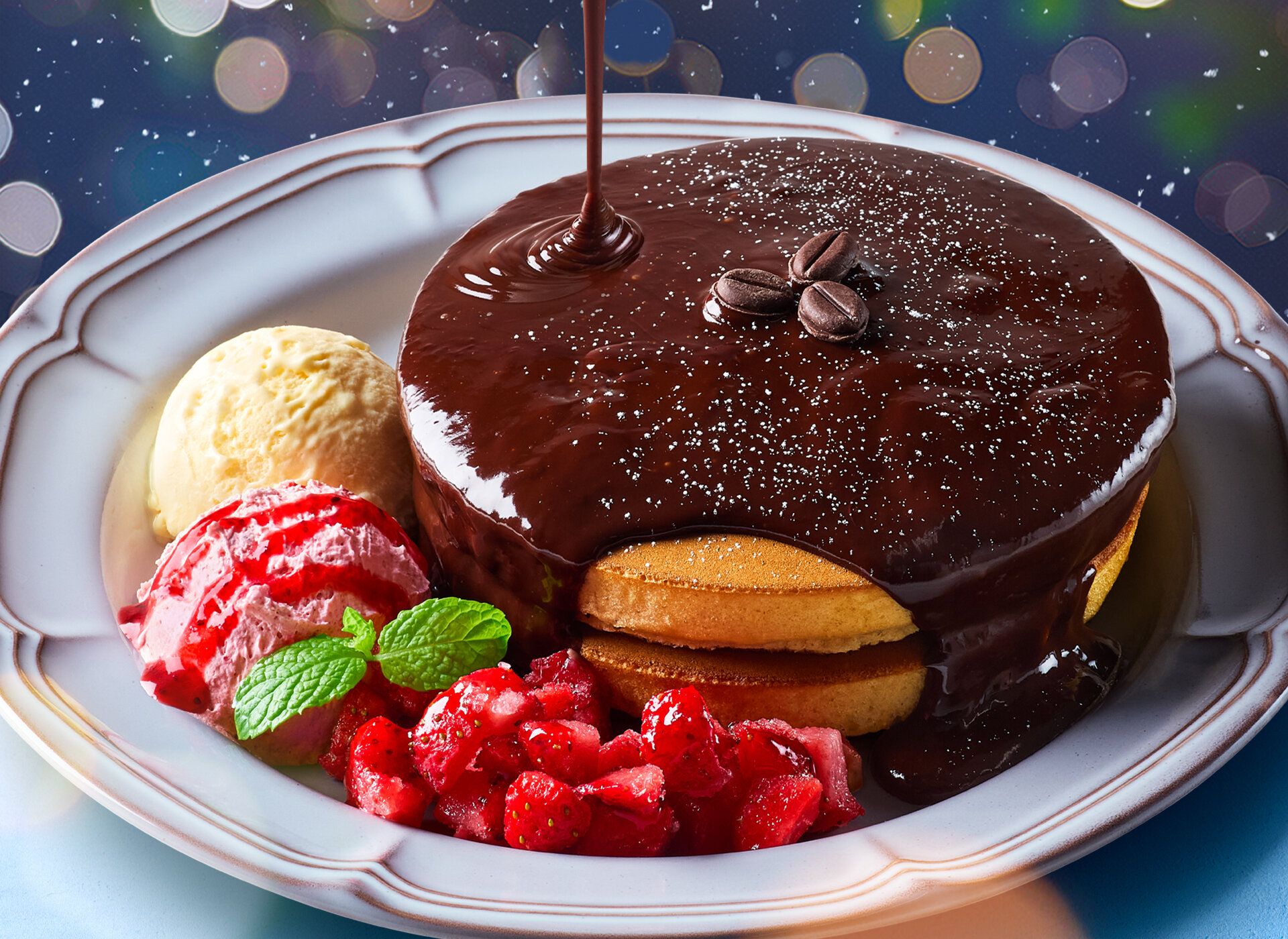 珈琲館 とろける濃厚チョコレートホットケーキ