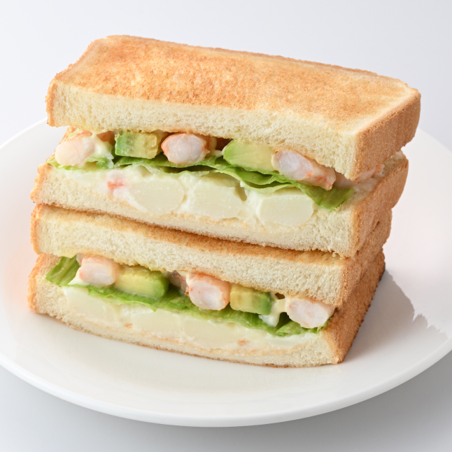 トーストサンド 海老アボカドとポテトサラダ