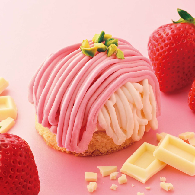 あまおう苺とホワイトチョコのモンブラン